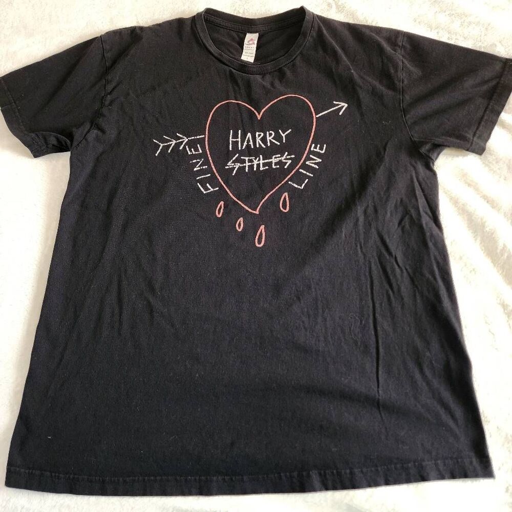 Smart Blanks Harry Styles Fine Line Black Graphic Tshirt Size Large